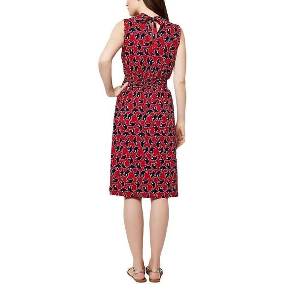 NEW! LEOTA Ladies Aria Dress in Color Red Westport Geo Chili Pepper Print - Picture 5 of 12